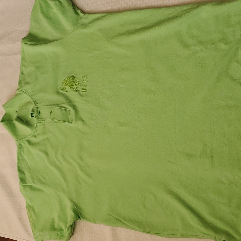 Polo men neon green pullover shirt size 2X slim fit - Picture 8 of 15
